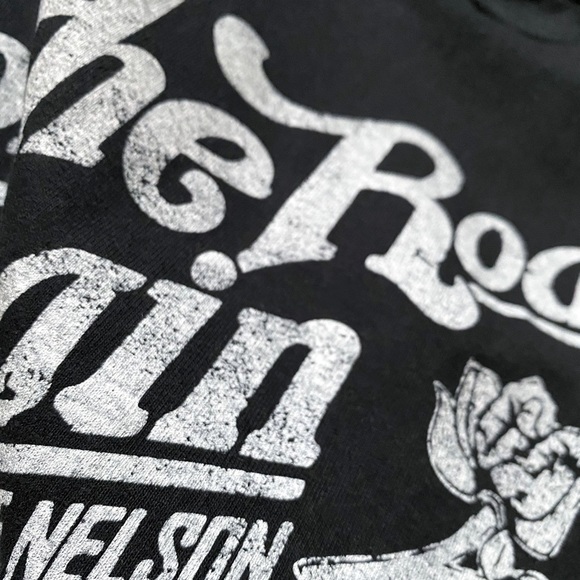 WILLIE NELSON ON THE ROAD AGAIN 1980 RAW CROPPED BAND TEE - Picture 2 of 3